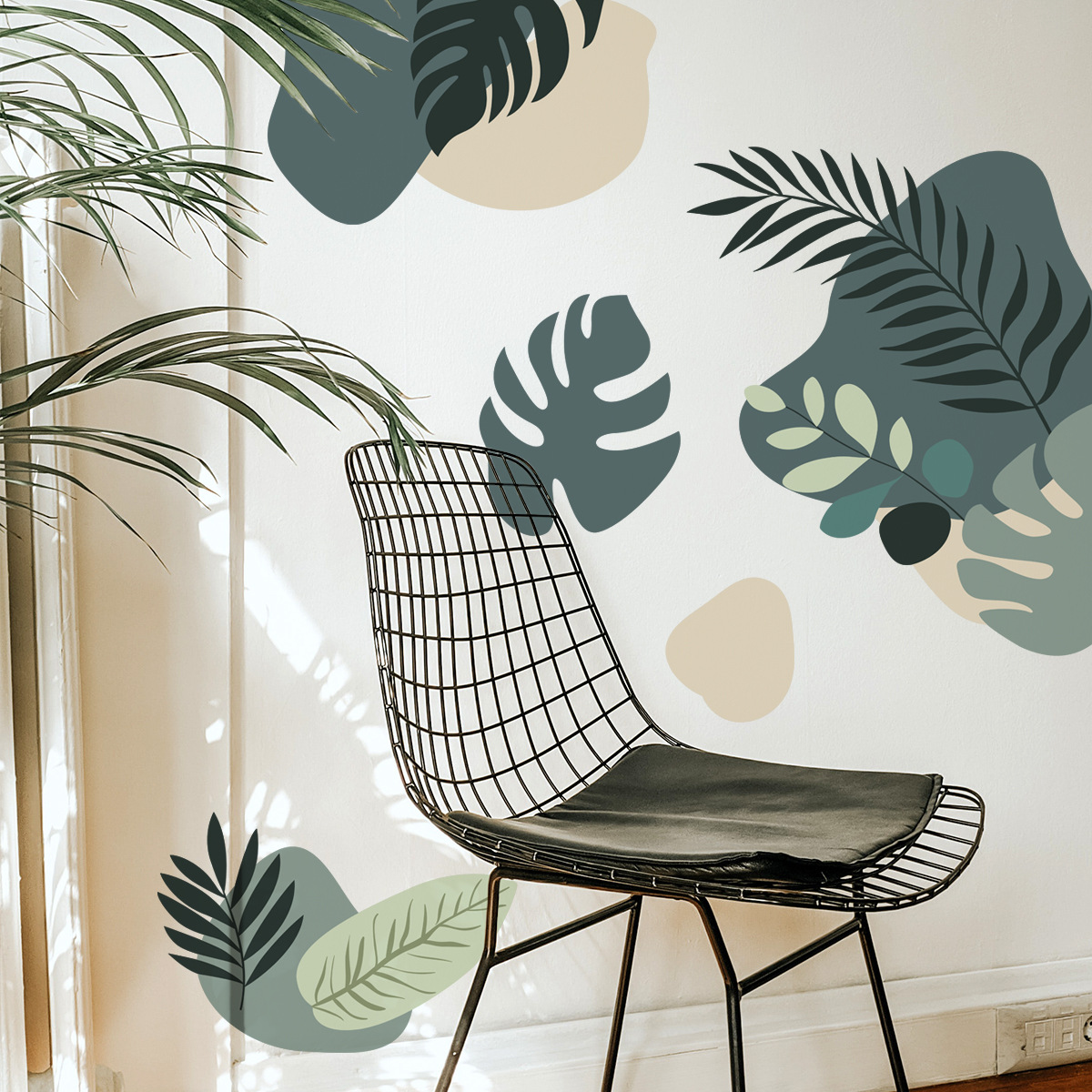 Monstera Thai Constellation - Bohemian Green Leaf Wall Stickers for