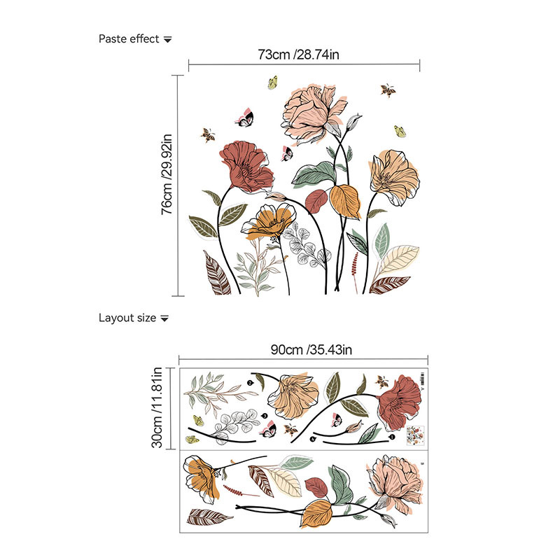 1 Set Bohemian Flower Wall Sti - đánh giá và giá Monstera Thai Constellation