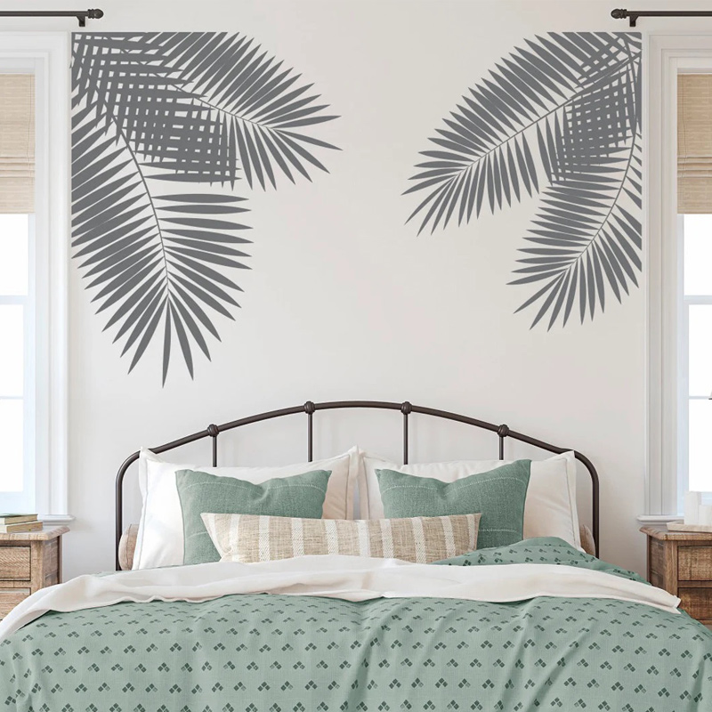 Bộ 2 Lá Cọ Tường Đề Can Nhiệt  - đánh giá và giá Monstera Thai Constellation
