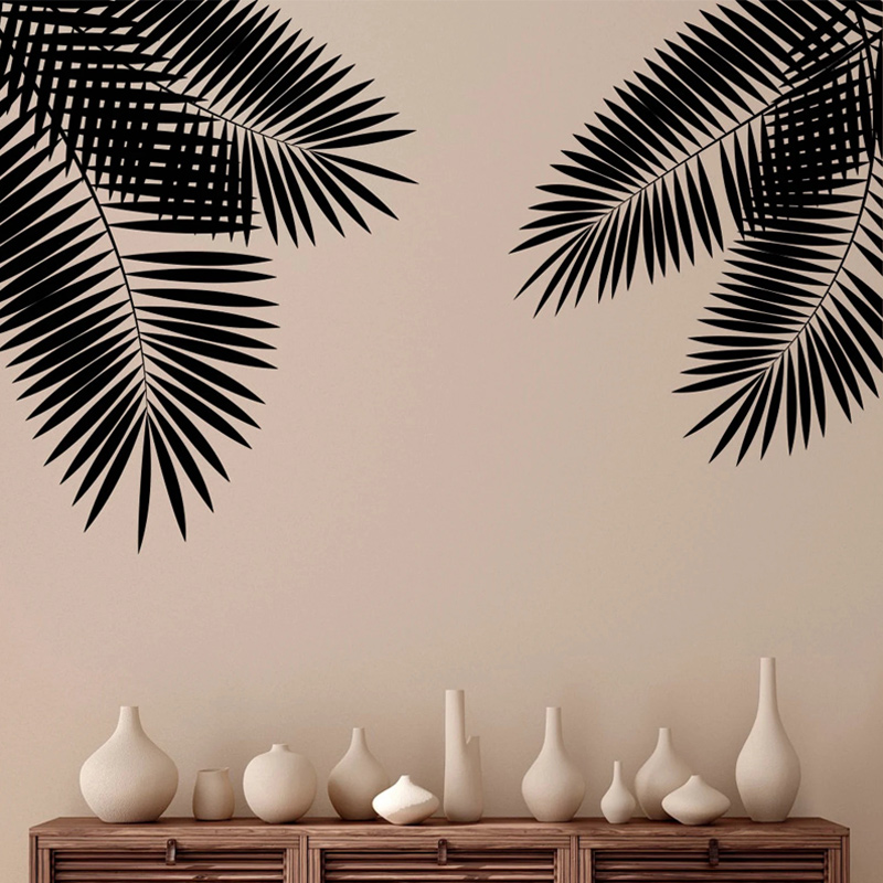 Bộ 2 Lá Cọ Tường Đề Can Nhiệt  - đánh giá và giá Monstera Thai Constellation