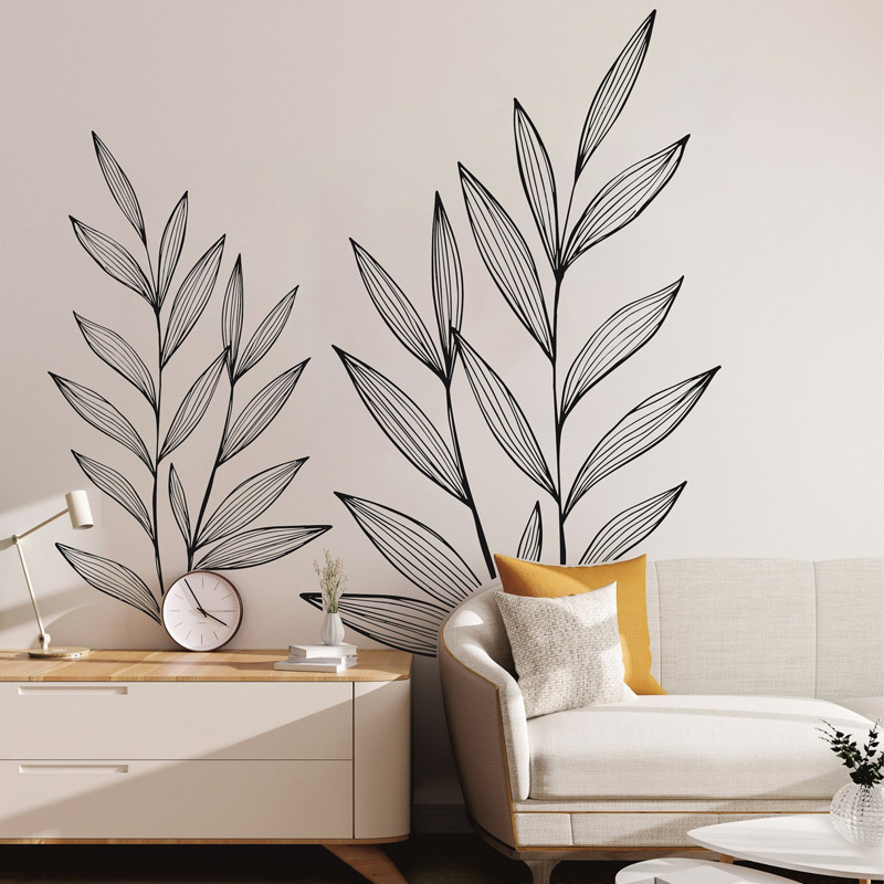 Lớn Lá Cọ X 2 Decal Dán Tường  - đánh giá và giá Monstera Thai Constellation
